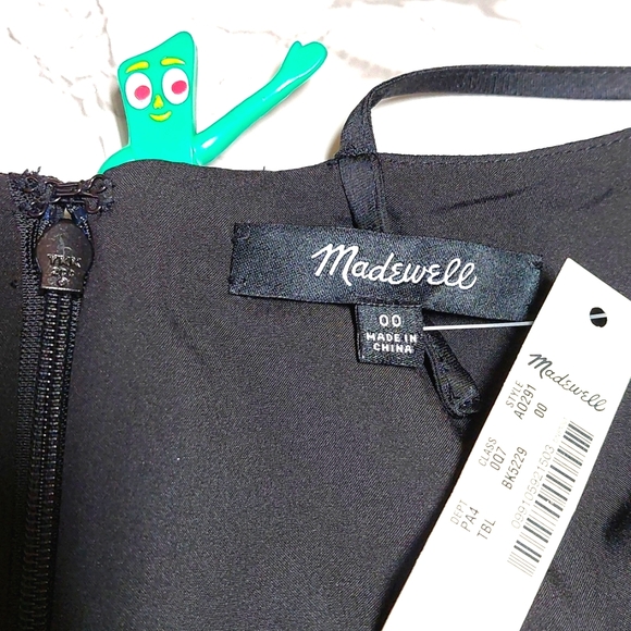 NWT Madewell black ruffle cross back midi dress, XS - Picture 6 of 7